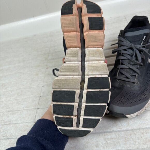 On Running Womens Cloudflow Athletic Workout Shoe Gray Pink White Size 9.5 - Picture 5 of 6